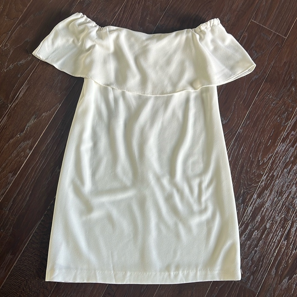 Charles Henry Ivory Off The Shoulder Dress